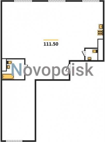 Трёхкомнатная квартира 111.5 м²