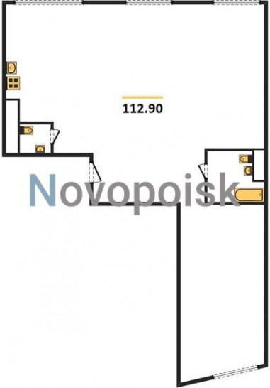 Трёхкомнатная квартира 112.9 м²