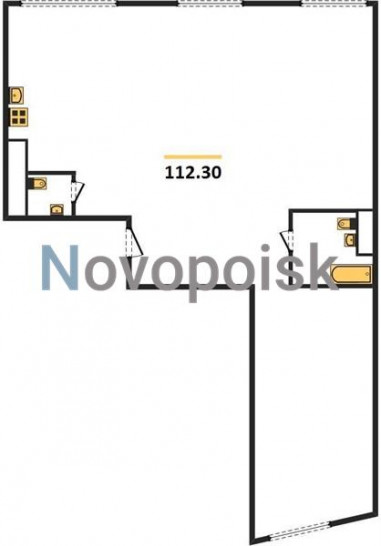 Трёхкомнатная квартира 112.3 м²