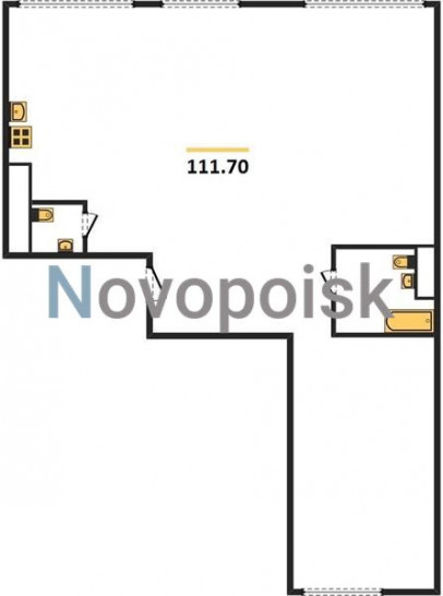 Трёхкомнатная квартира 111.7 м²