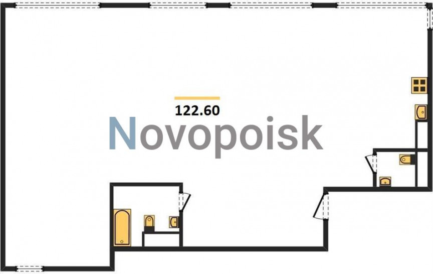 Трёхкомнатная квартира 122.6 м²