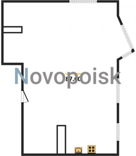 Двухкомнатная квартира 87.6 м²