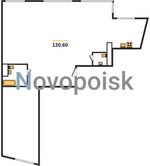 Трёхкомнатная квартира 120.6 м²